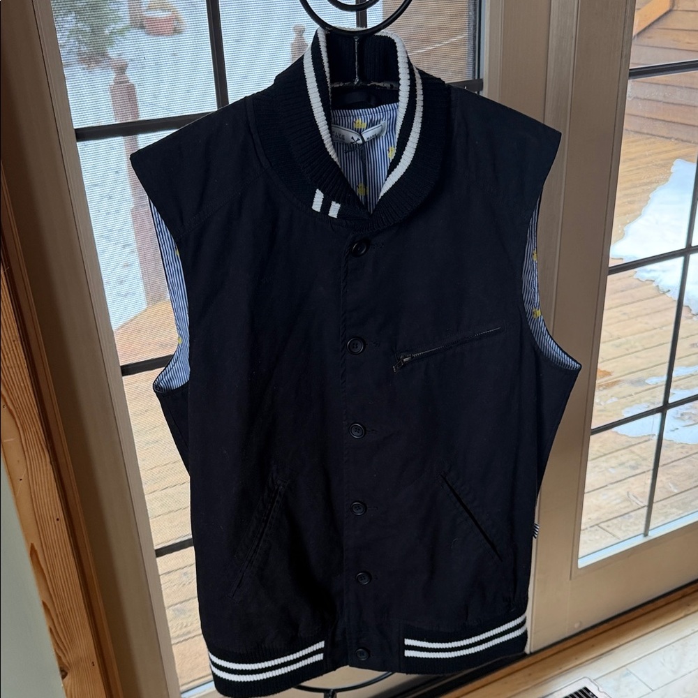 Mark McNairy Five Four Club Stuyvesant Black Lined Sz L Vest‎ NWT